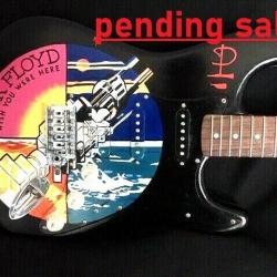 SALE PENDING   Pink Floyd Hand Painted Fender Guitar by Bill Schuler