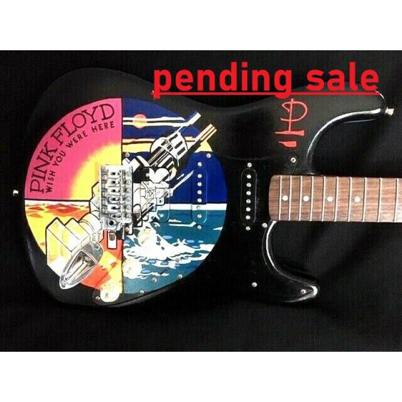 SALE PENDING   Pink Floyd Hand Painted Fender Guitar by Bill Schuler
