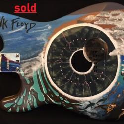 Pink Floyd Division Bell  Hand Painted Fender Guitar by Bill Schuler