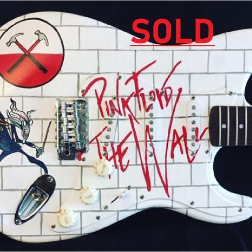Pink Floyd The Wall Hand Painted Fender Guitar by Bill Schuler